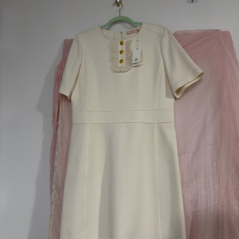 NWT: Tory Burch Crepe Dress with Gold Accents